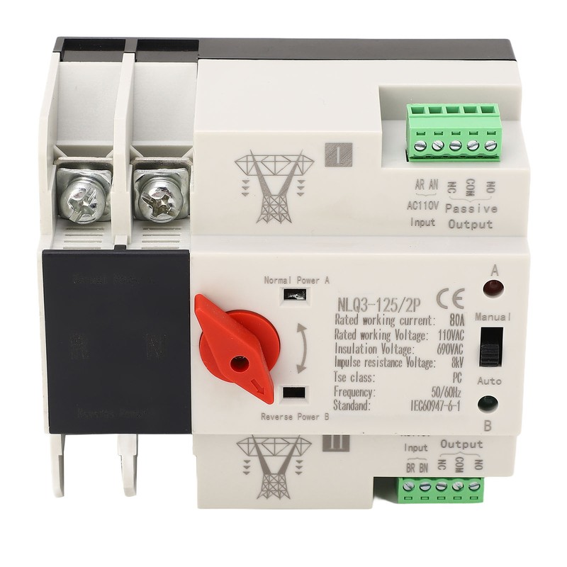 AC110V 63A Dual Power Automatic Transfer Switch Quick Switching Mini