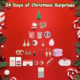 Advent Calendar 2024 for Women, 24 Days of Christmas Countdown Calendar for Women Teen Girls with Jewelry Bath Bombs Scented Candles, Christmas Gifts Set for Women Beauty Fashion Jewelry Advent Calendar