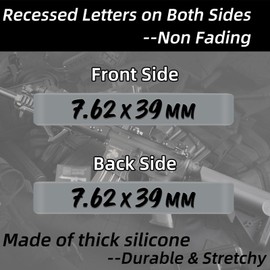 12 Pack Magsaddle 7.62x39mm Magazine Marking Bands 7.62x39 Caliber Identification Holster Accessories (Gray - Black)