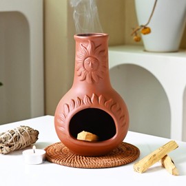 Zvaiuk Palo Santo Holder, Ceramic Incense Burner for Wood Sticks, Sage, Cones, Mini Chimenea Incense Dish, Sage Holder for Meditation Decor