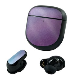 MightySkins Glossy Glitter Skin Compatible with Bose QuietComfort Earbuds II (2022) - Purple Fog | Protective, Durable High-Gloss Glitter Finish | Easy to Apply and Change Styles | Made in The USA