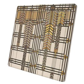 Frank Lloyd Wright's Dana-Thomas House II Design on 8" Square Stone Trivet Manufactured in The USA Heat Tolerant Easily Wipes Clean