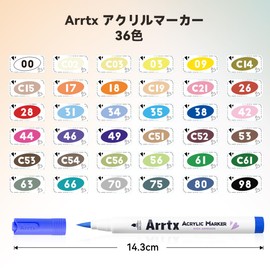 Arrtx Acrylic Paint Pen 36 Colors Acrylic Marker for Rock Painting Flexible Brush Tip Paint Marker Art Supplies Fabric Marker Paint Pen Art Marker Waterproof Paint DIY Craft Making