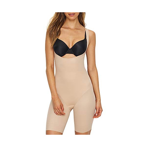TC Fine Intimates Extra Firm Control Open-Bust Bodysuit S, Nude