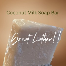 Homemade Coconut Milk Cold Process Artisan Soap Bar Homemade UNSCENTED Handmade 4 Oz