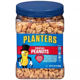 Planter's PLANTERS Salted Cocktail Peanuts, Party Snack, Plant-Based Protein, After School