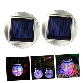 Operitacx 2 Sätze Solarleuchten Garten Dekorativ Außen Deckel Solar- Garten Sonnenlichter Im Freien Klein Gartenbeleuchtung Hängende Sonne Rostfreier Stahl 2 Stück * 2