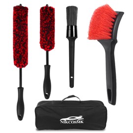 NIKCOSMK Wheel Brush, Wheel & Rim Cleaner Brush, Tire Brush, Wheel Cleaning Brush, Bendable & Durable Car Wheel Brush Set, Car Detailing Brushes, Wheel Brushes for Cleaning Wheels