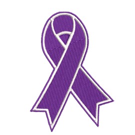 Epilepsy Purple Ribbon Patch Embroidered Iron-on/Sew-on Decorative Embroidery Applique Clothing Vest Jacket Premium Stitching Awareness Support Raise Awareness for a Cause Fundraiser