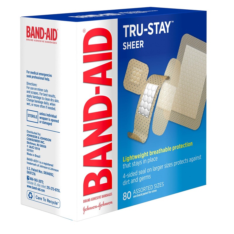 Band-Aid Brand Tru-Stay Sheer Strips Adhesive Bandages for First Aid