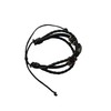 Trinidad And Tobago Black Leather Bracelet and Velvet Gift Bag