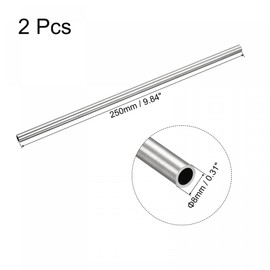sourcing map 316 Stainless Steel Tube, 8mm OD 1mm Wall Thickness 250mm Length Pipe 2 Pcs