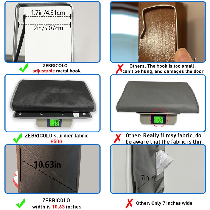 Over The Door Shoe Organizer, 70 Pounds Large Capacity, 20-30-Pair