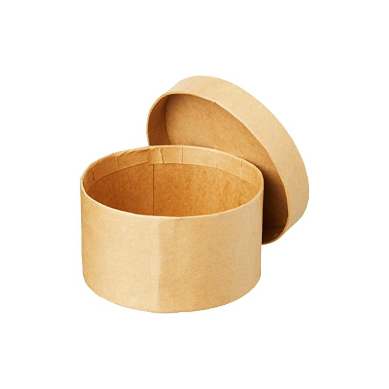 Glorex Round Cardboard Storage Box – Natural – 10 x 10 x 5.5 cm
