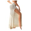 SHENHE Women's Crochet Swim Cover Up High Slit Sheer Long