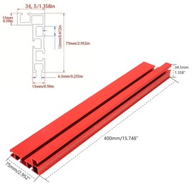 JCFANTS 75 T-Track Table Fence System for Woodworking Accessories, Miter Saw Fence with Laser Measure - Fits Portable Table Saws, Band Saws and Cabinet Saws (Fence Only)