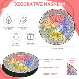 Weewooday 3 Pcs Emotion Wheel Magnet 4.8 Inch Feelings Wheel Magnet Feelings Emotions Chart Fridge Mental Health Gifts Social Counselor Worker Stickers School Office Decor(Bright Colors)