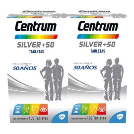 Multivitamínico Centrum Silver +50 Adultos 2 Pack De 100 C/u Sin Sabor