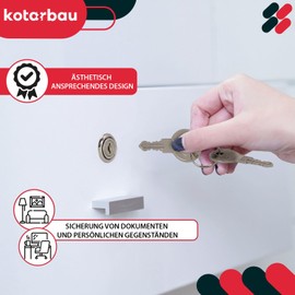 KOTARBAU® Set of 4 Furniture Locks for Screw-On Furniture Doors and Drawers 40 x 40 mm