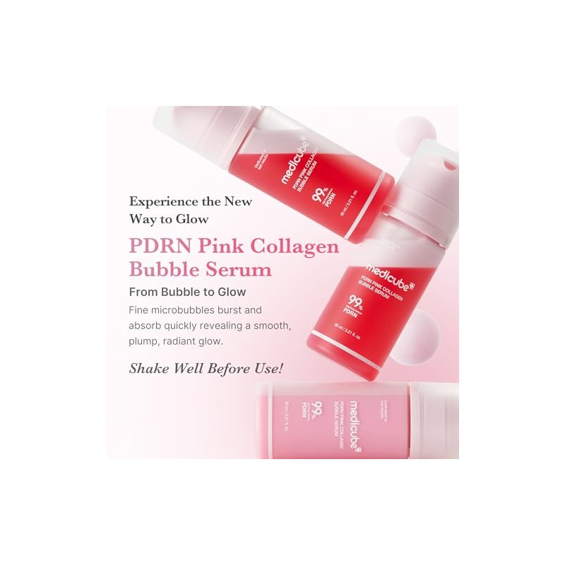 medicube PDRN Pink Collagen Bubble Serum | Bubble-to-Glow Firming Serum