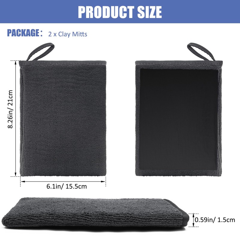 Windspeed 2Pack Clay Mitt, Microfiber Clay Bar Towel for Car