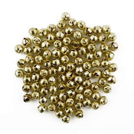 0.25 Inch 6mm Tiny Gold Jingle Bells Charms Bulk 100 Pieces