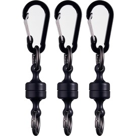 FANGZHIDI Quick Release Keychain,Magnetic Release Holder, Strongest Key Magnet Carabiner for Fly Fishing Bags, Belt, Car Key Fob,3 PCS,Black