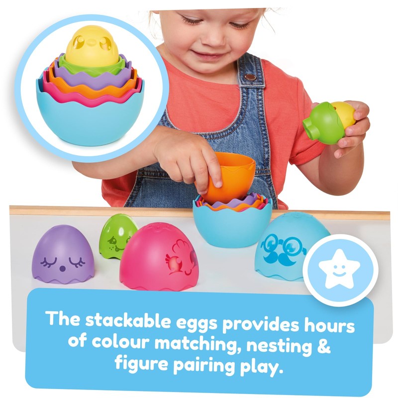 Toomies E73564 New Hide & Squeak Nesting Eggs, Large