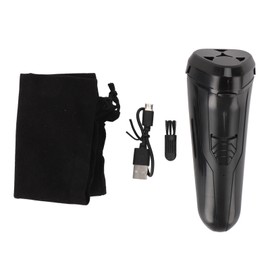 Electric Beard Trimmer 3 Floating Heads Rechargeable Precise Cutting Cordless Beard Clipper for Men Black