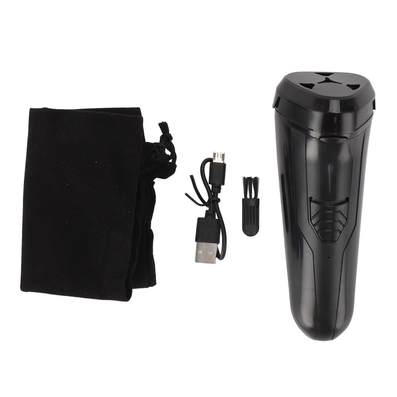 Electric Beard Trimmer 3 Floating Heads Rechargeable Precise Cutting Cordless