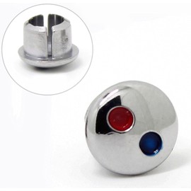 Jowxsx 10 Pieces Silver Hot/Cold Indicator for Taps, Hot and Cold Water Signs, Buttons for Kitchen, Bathroom, Sink, Faucet