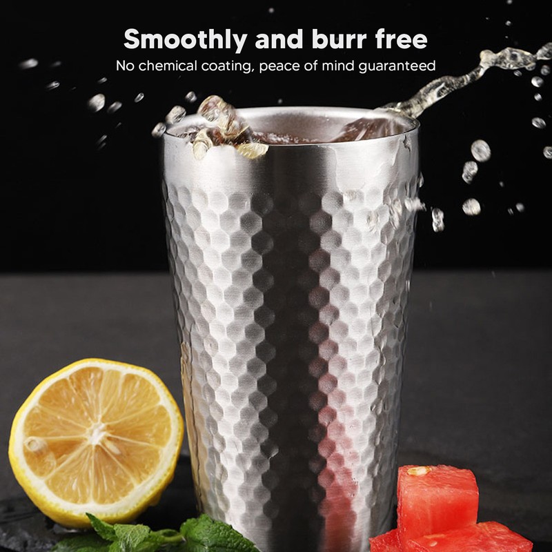 2pcs Stainless Steel Beer Cup 450ML Double Wall Air Insulation