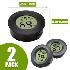 UYGTHI 2pcs Reptile Thermometer and Humidity Gauge, Accurate Temperature and Humidity Measurement for Bearded Dragons, Leopard Geckos, Ball Pythons, and Other Reptiles(Black)