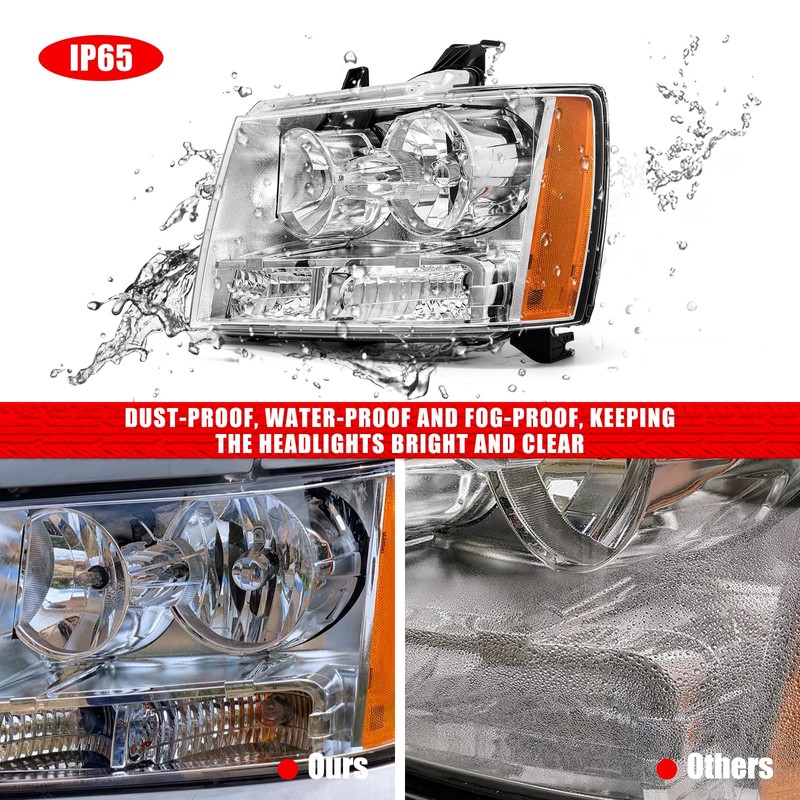 ADCARLIGHTS Headlights Compatible with Chevy 2007-2013 Avalanche / 2007-2014 Tahoe