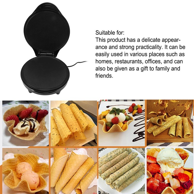 Crepe Makers,1200W Black Electric Crepe Black Non Stick Egg Roll