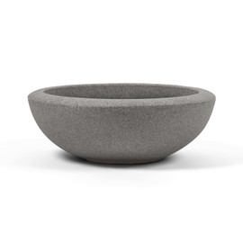 ARBORA 21" Santorini Bowl Polyresin Indoor and Outdoor Planter with Stone Blend Concrete Finish - Durable, Weatherproof, Lightweight, Large Plant Pot for Patio, Garden, Deck, Entryway