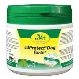 cdVet cdProtect Dog forte+ 150 g | Ergänzungsfuttermittel für Hunde - Wilde Kräuter für EIN wurmfeindliches Darmmilieu -