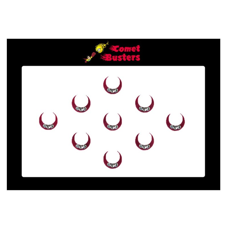 Comet Busters Moon Shaped Traditional Maroon Bindi With Stones (BIN618)