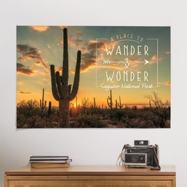 Lantern Press 24x36 Inch Giclee Print, Saguaro National Park, Arizona, Wander and Wonder