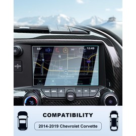BIXUAN 2014-2018 2019 Chevy Corvette Screen Protector - For Corvette 8 Inch Infortainment Touchscreen Film, 2019 Corvette Accessories 9H Tempered Glass Infortainment Cover Anti-Fingerprints Scratch