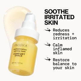 Pacifica Comfort Space Calming Face Mask for Sensitive Skin, Redness Relief Hydrating Facial Mask with Azelaic Acid & Turmeric, Soothes Irritation & Dryness, Vegan Skincare, 2 Fl Oz