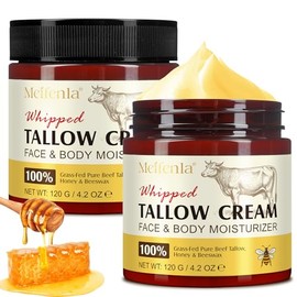 Sargo de ternera para la piel, Sarga de res para la cara, hidratante facial de ternera orgánica, sargo natural y bálsamo de miel, cuerpo hidratante de sarga de carne pura, sebo de carne alimentada con hierba, todo tipo de piel 4.2 onzas