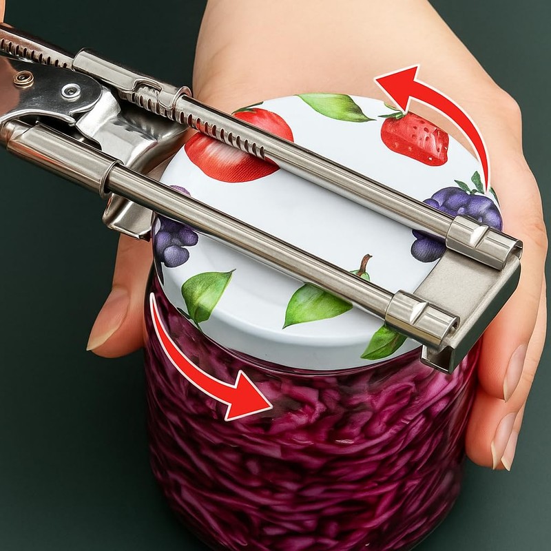 Adjustable Multifunctional Stainless Steel Can Opener Cover Clip, Manual Can