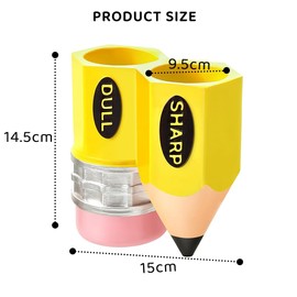 Funny Pencil Shaped Pen Holder – Unique Resin Desk Organizer for Office, Classroom, or Home, Sharp and Dull Design, Cool Stationery Decor for Students and Teachers