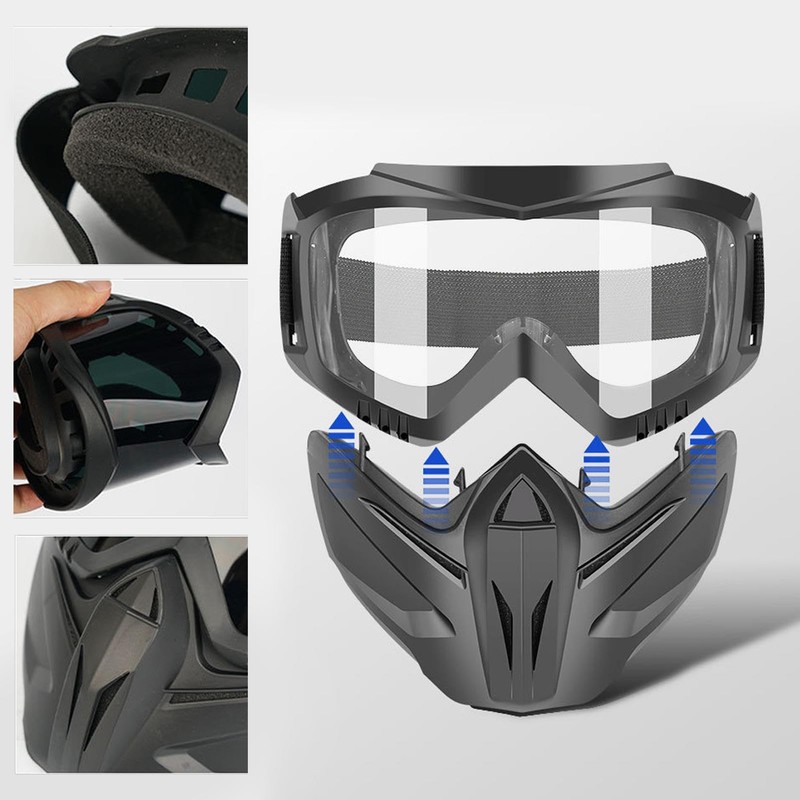 Motorcycle Riding Goggles with Face Cover | Safety Goggles,Motorcycle Helmets