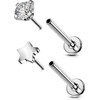 OUFER Helix Piercings Nose Piercing Titanium Flat Back Conch Rings