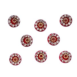Goddess Round Red Bindi Tattoo Stickers Adhesive Body Jewelry Studded With Rhinestones Indian Daily Use Forehead Bindi Face Jewels Head Accessory Bridal (Design 2)
