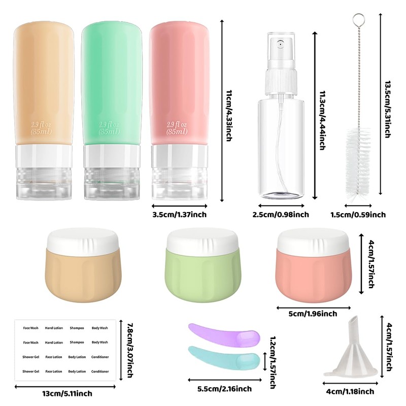 vodvob TSA Approved Travel Bottles Set, 16 Pack Leak Proof