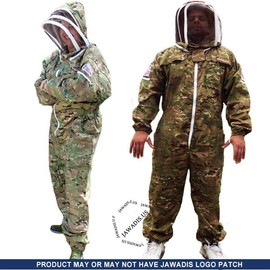 Jawadis USA Camouflage Beekeeper Full Suit w/ Fence Veil - XL Adult Protection