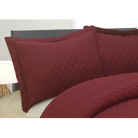 Natural Comfort Luxury Lines Microfiber Quilted Bedding Set, King, Red